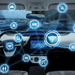 a vehicle cockpit with a wireless communication network