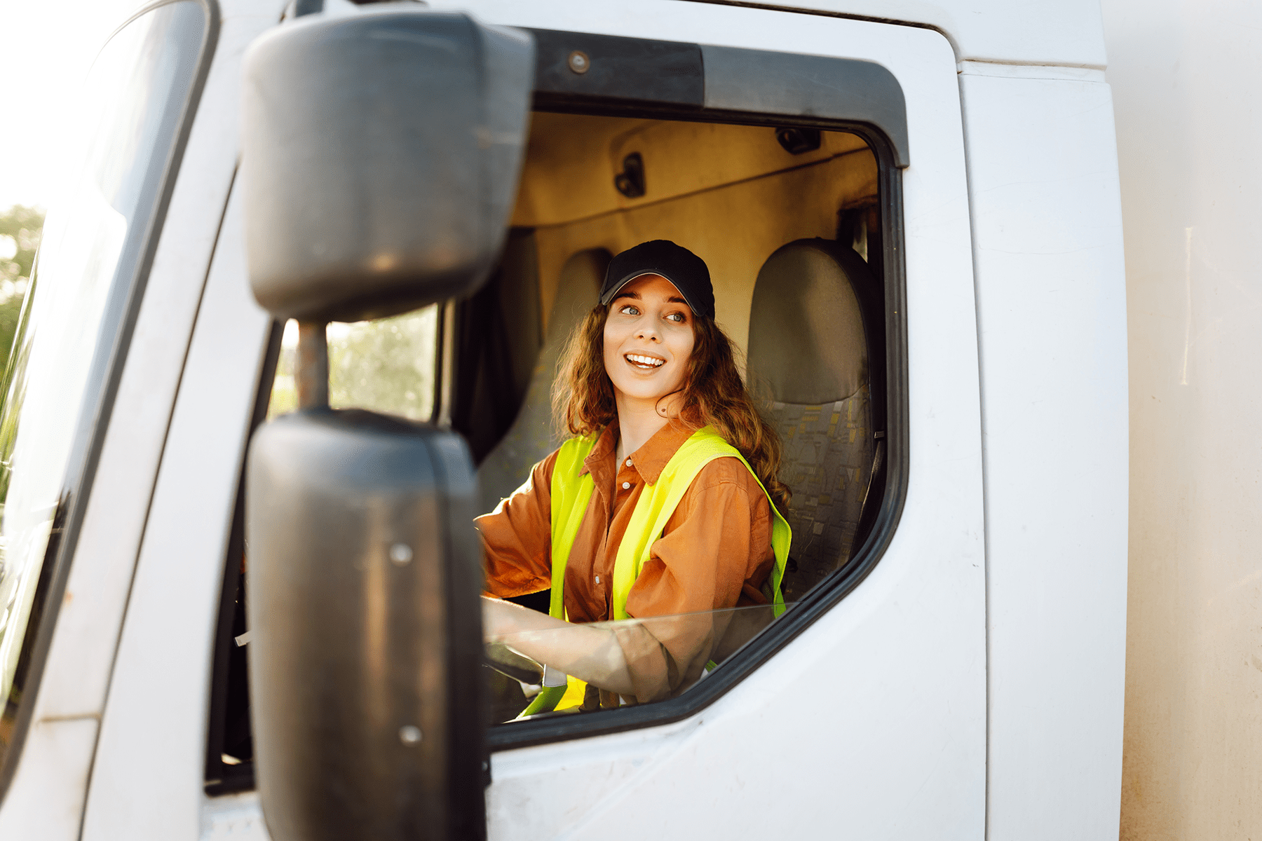 a happy truck driver